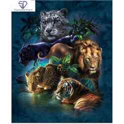 5 kattedyr - Diamond Paint
