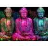 3 Buddhaer i flere farver - Diamond Paint