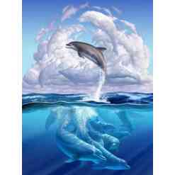 Delfiner i havet - Diamond Paint