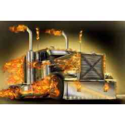 Lastbil med ild - Diamond Paint