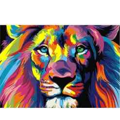 Løve mange farver - Diamond Paint