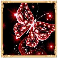 Rød sommerfugl - Diamond Paint