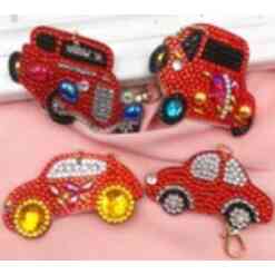 Diamond Paint nøgleringe med røde biler