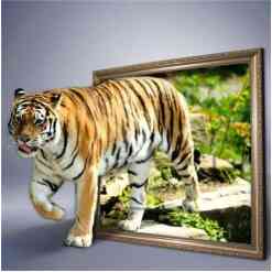 Tiger ud af billede - Diamond Paint