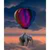 Luftballon med elefant i diamond paint