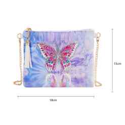 Lyselilla taske med sommerfugl i diamond paint