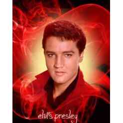 Elvis med rød baggrund i diamond paint
