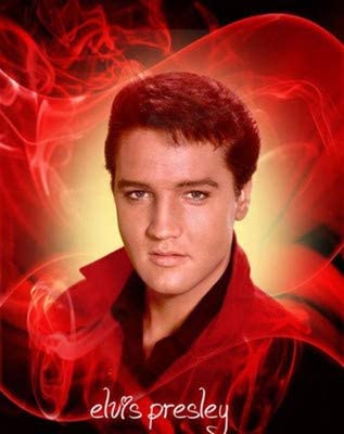 Elvis med rød baggrund i diamond paint