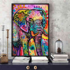 Farverig elefant i diamond paint