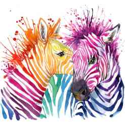 Farverige zebraer i diamond paint