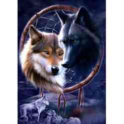 2 ulve i drømmefanger i diamond paint