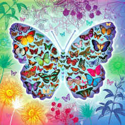 Sommerfugl lavet af sommerfugle i diamond paint