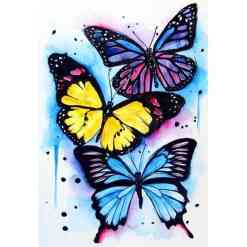 3 sommerfugle i diamond paint
