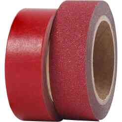 Washi-tape i rød og glimmer