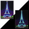 Eiffeltårnet med selvlysende diamond paint-diamanter - 3