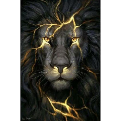 Løve med lyn i diamond paint
