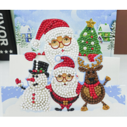 3D julekort med julemand med briller
