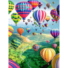 Luftballoner over landskab i diamond paint