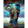 Dekorativ blå elefant i diamond paint