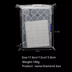 Opbevaringsboks med 24 bøtter til diamond paint