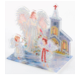 3D-billede af engle foran kirke