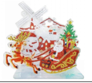 3D-billede af julemanden i sin kane